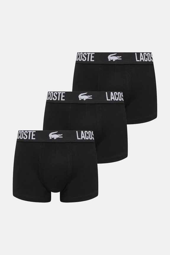 Lacoste bokserice za muškarce od pamuka s elastanom 3-pack pamuk crna 5H2393