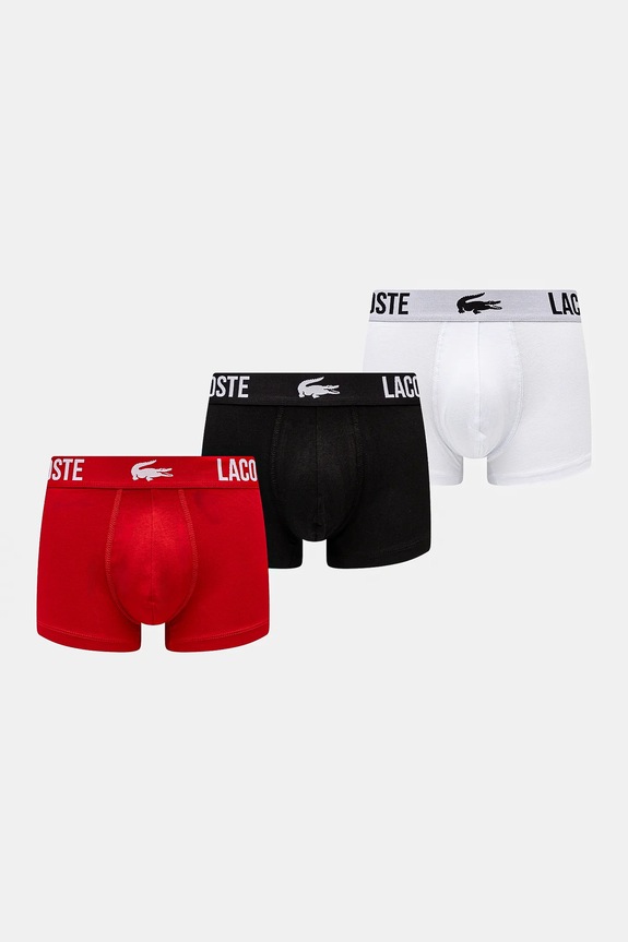 Lacoste férfi boxeralsó pamut elasztánnal 3-as csomag sima többszínű 5H2393