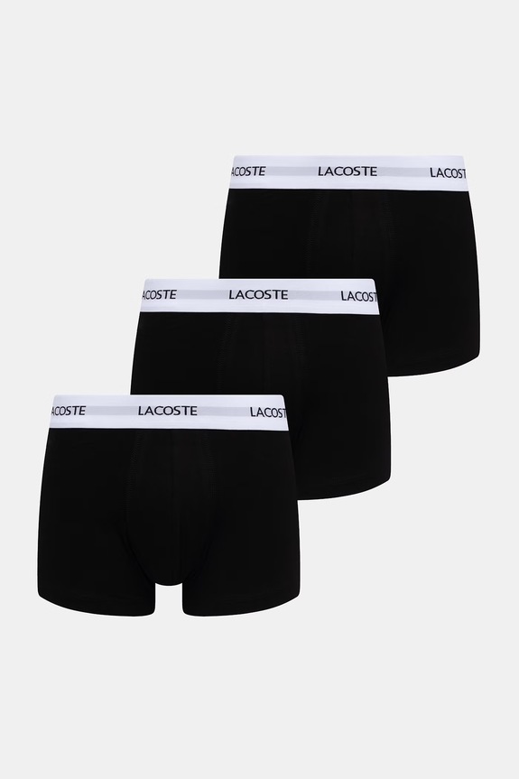 Lacoste bokserki dopasowane męskie bawełniane z elastanem 3-pack czarny 5H5150