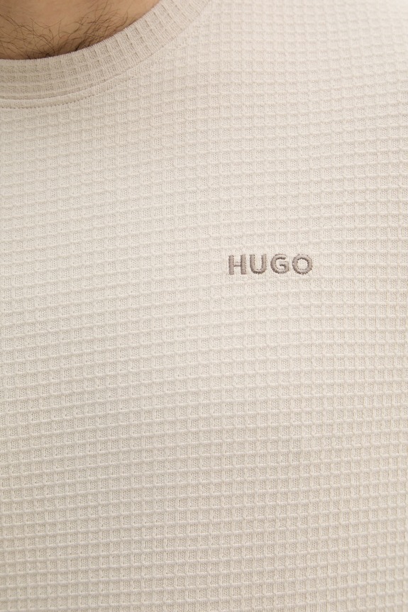 HUGO lounge tričko pánske s bavlnou Austin T-Shirt 50532011 béžová