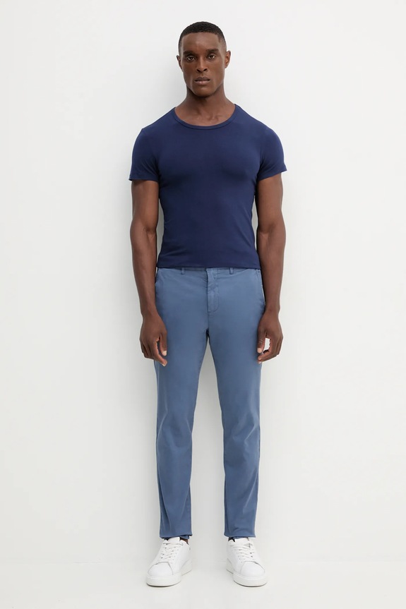 United Colors of Benetton t-shirt lounge męski bawełniany z elastanem 3OP82M111 granatowy SS26