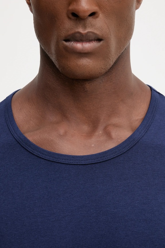 United Colors of Benetton t-shirt lounge męski bawełniany z elastanem 3OP82M111 granatowy