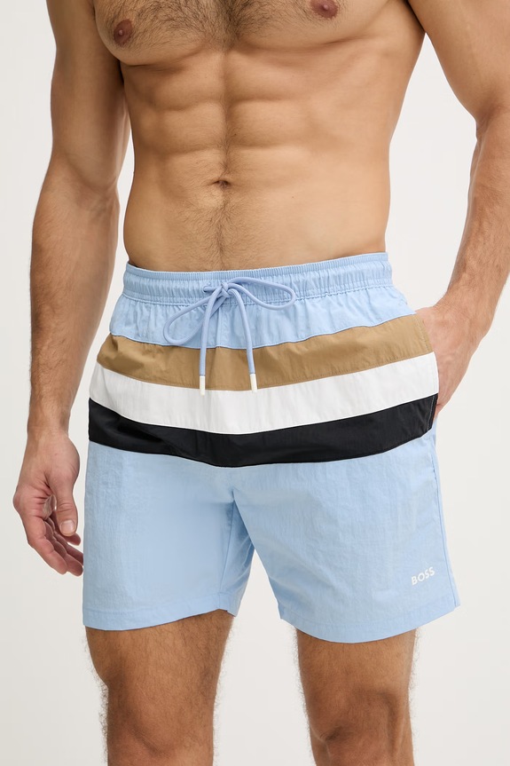 BOSS plavecké šortky pánske Louis 50539210 modrá SS26
