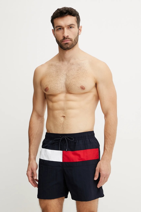 Plavkové šortky Tommy Hilfiger Planet friendly tmavomodrá UM0UM03474