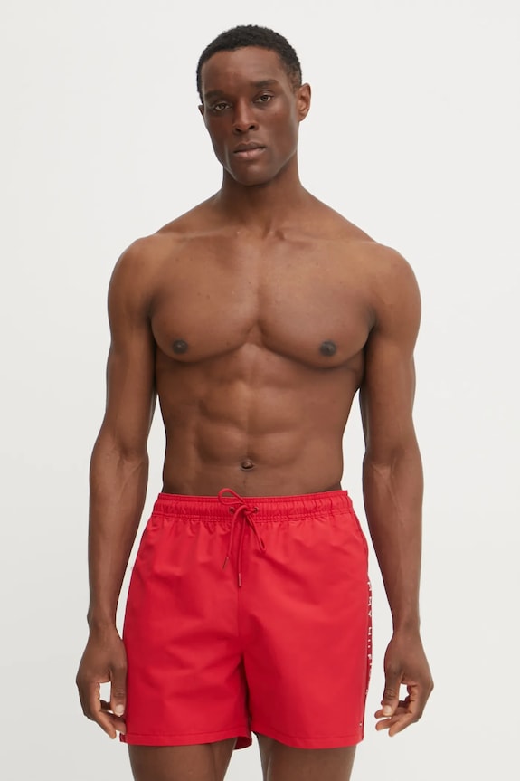 Plavkové šortky Tommy Hilfiger Planet friendly červená UM0UM03481