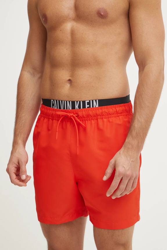 Calvin Klein szorty kąpielowe Planet friendly czerwony KM0KM01093