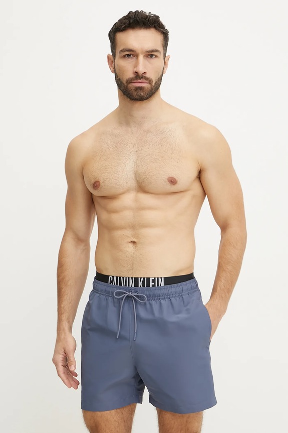 Calvin Klein szorty kąpielowe Planet friendly niebieski KM0KM01093