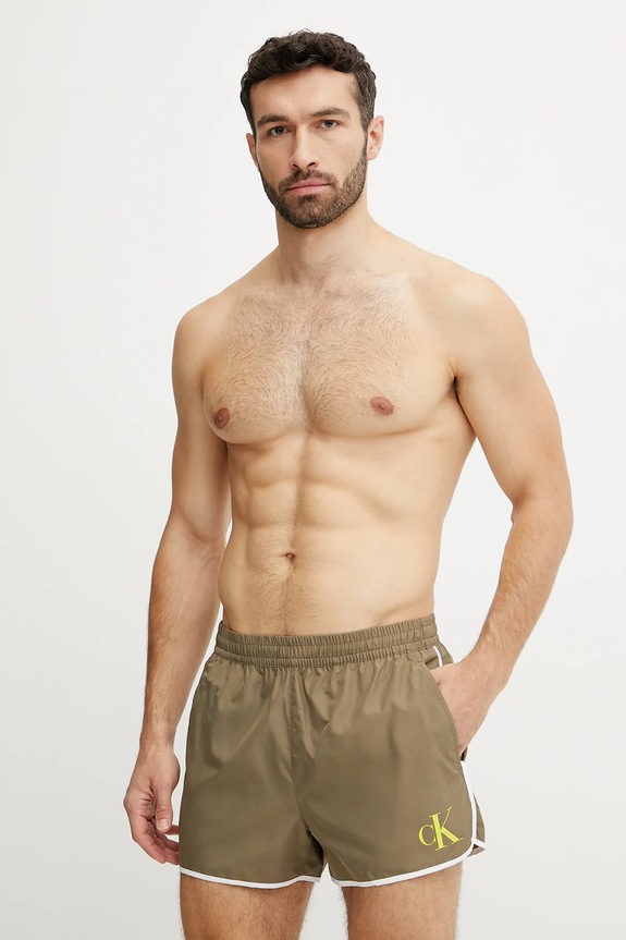 Calvin Klein fürdőnadrág Planet friendly zöld KM0KM01119
