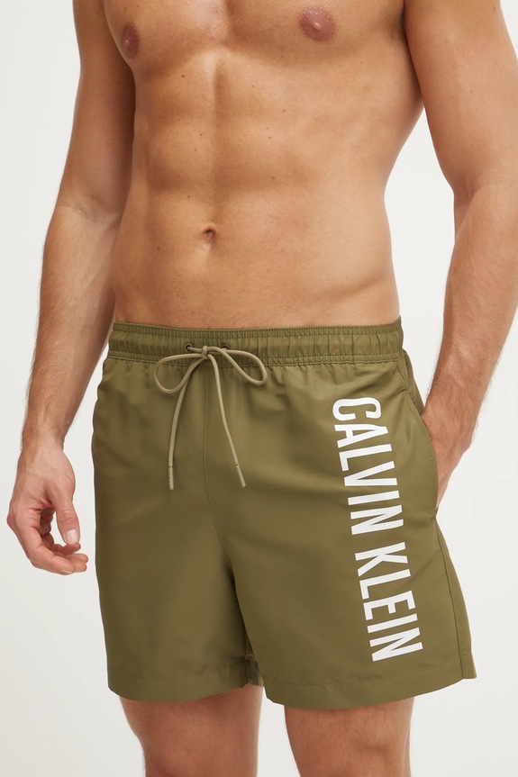 Calvin Klein szorty kąpielowe Planet friendly zielony KM0KM01092