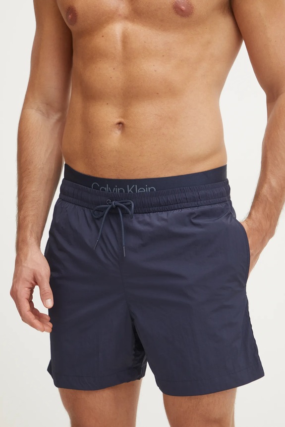 Calvin Klein szorty kąpielowe Planet friendly granatowy KM0KM01104