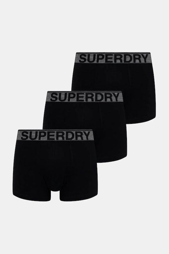 Boxerky Superdry 3-pack pletenina černá M3110450B.C4Y