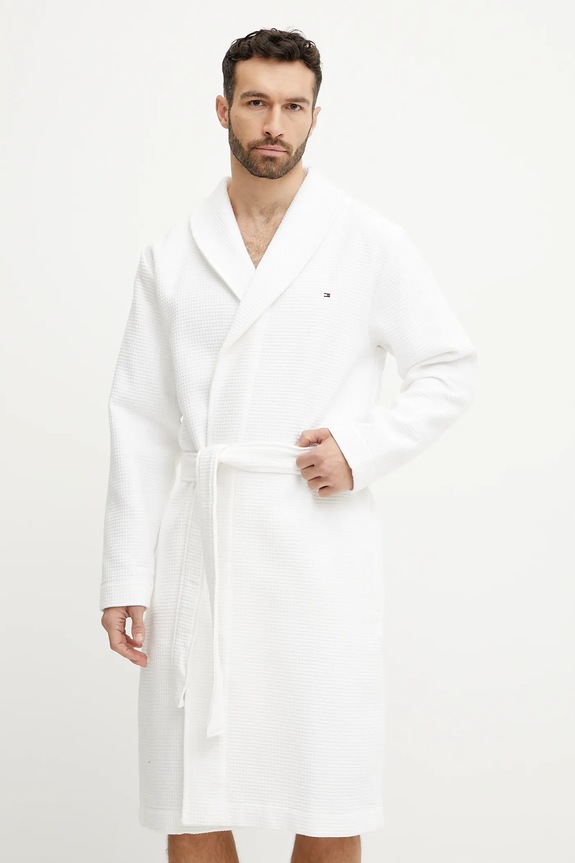 Tommy Hilfiger szlafrok męski bawełniany UM0UM03524 biały SS26