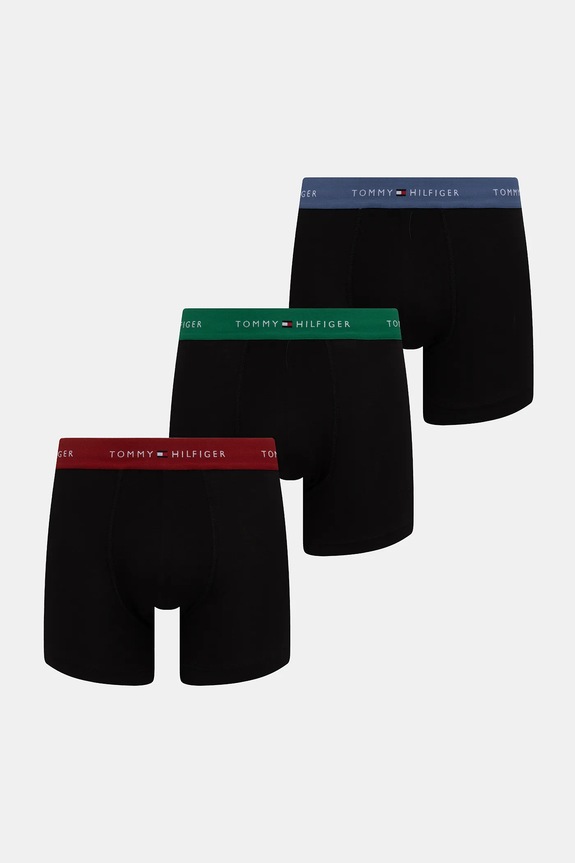 Boxerky Tommy Hilfiger 3-pak pletenina burgundské UM0UM02763.