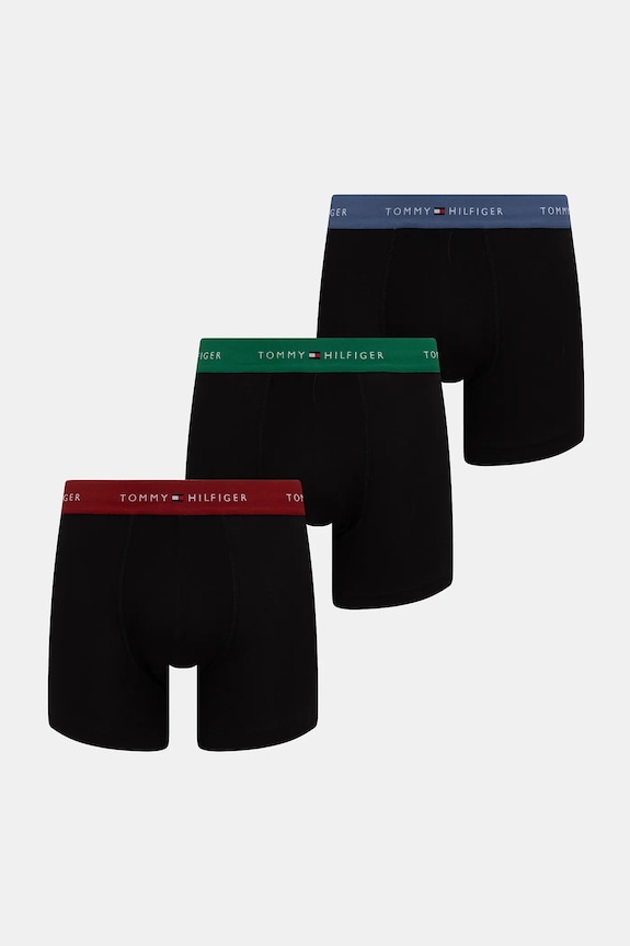 Boxerky Tommy Hilfiger 3-pak pletenina burgundské UM0UM02763.