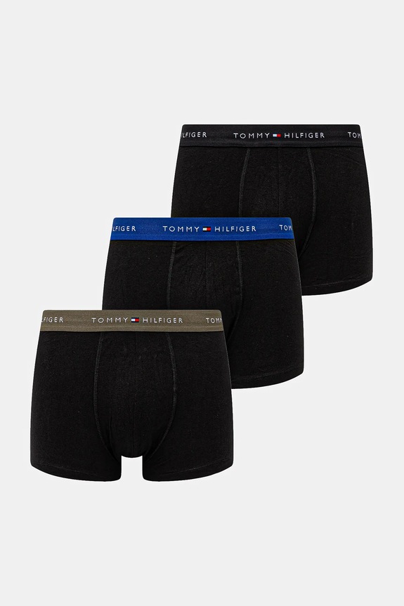 Boxerky Tommy Hilfiger 3-pak pletenina čierna UM0UM02763.