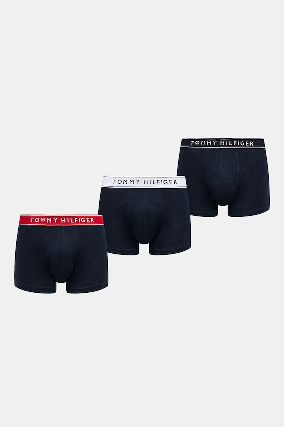 Μποξεράκια Tommy Hilfiger 3-pack εφαρμοστό σορτς μπόξερ σκούρο μπλε UM0UM03457