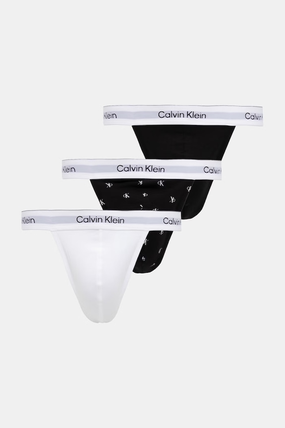 Calvin Klein Underwear tangá pánske bavlnené s elastanom 3-pak biela LV00NB4386