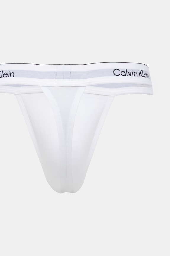 Calvin Klein Underwear tangá pánske bavlnené s elastanom 3-pak LV00NB4386 biela