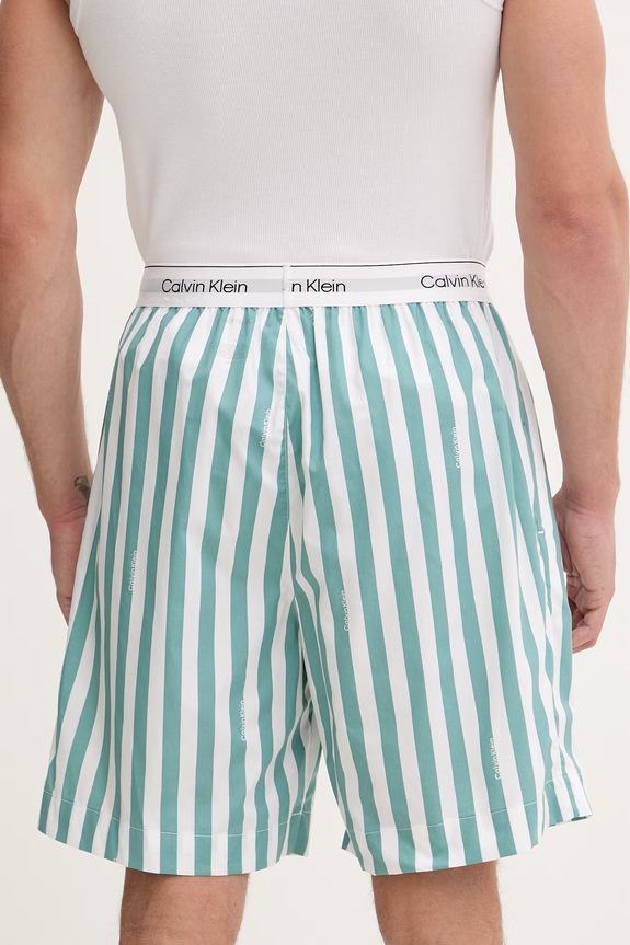 Oblačila Calvin Klein Underwear kratek spodnji del pižame moški bombažen LV00NM2832 turkizna