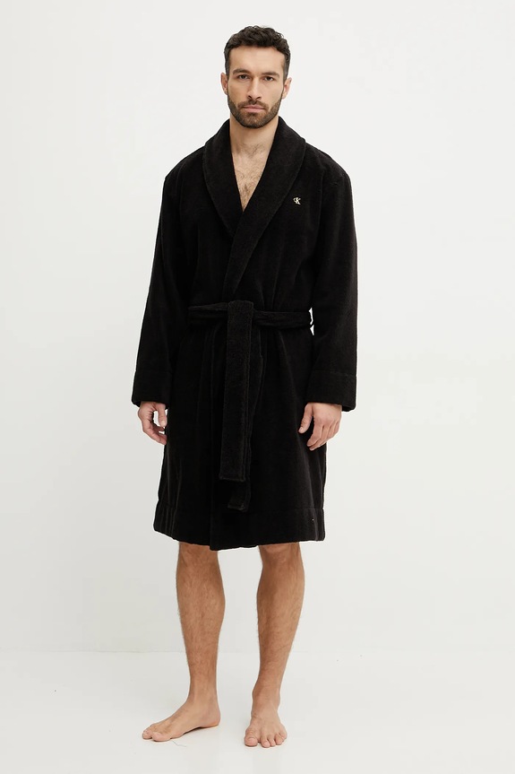 Bavlněný župan Calvin Klein Underwear látka černá LV00NM2819