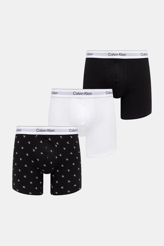 Calvin Klein Underwear boxeri bărbați cu bumbac pachet de 3 alb LV00NB4394