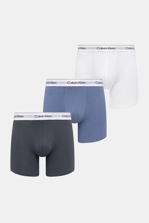 Calvin Klein Underwear boxeri bărbați cu bumbac pachet de 3 alb LV00NB4394