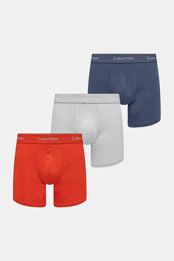 Calvin Klein Underwear boxeralsó férfi pamuttal 3-as csomag sima szürke LV00NB4394