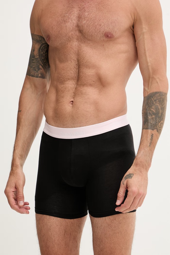 Calvin Klein Underwear boxeri bărbați cu bumbac pachet de 3 LV00NB4394 negru AA00