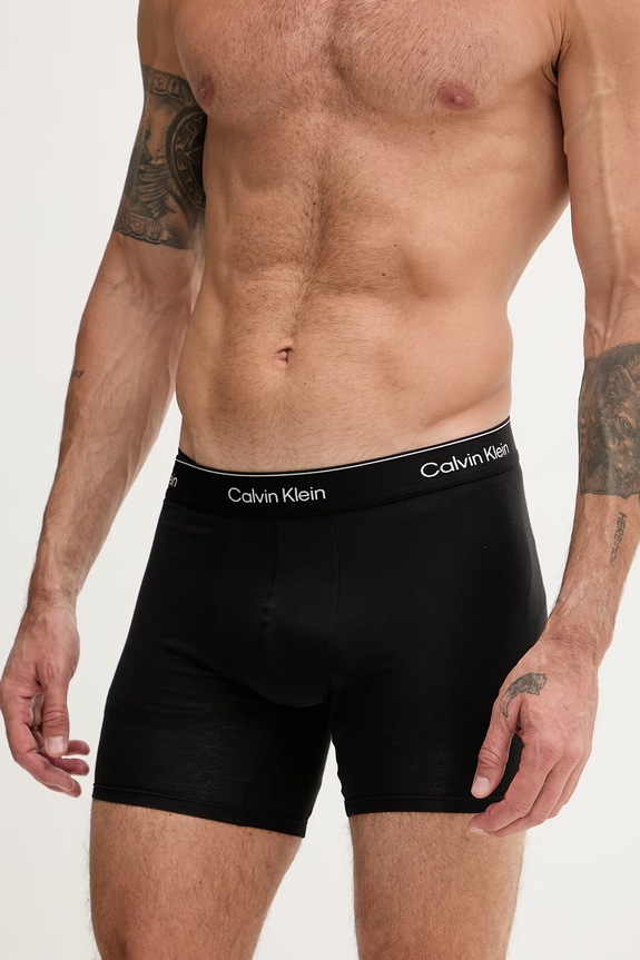 Îmbrăcăminte Calvin Klein Underwear boxeri bărbați cu bumbac pachet de 3 LV00NB4394 negru