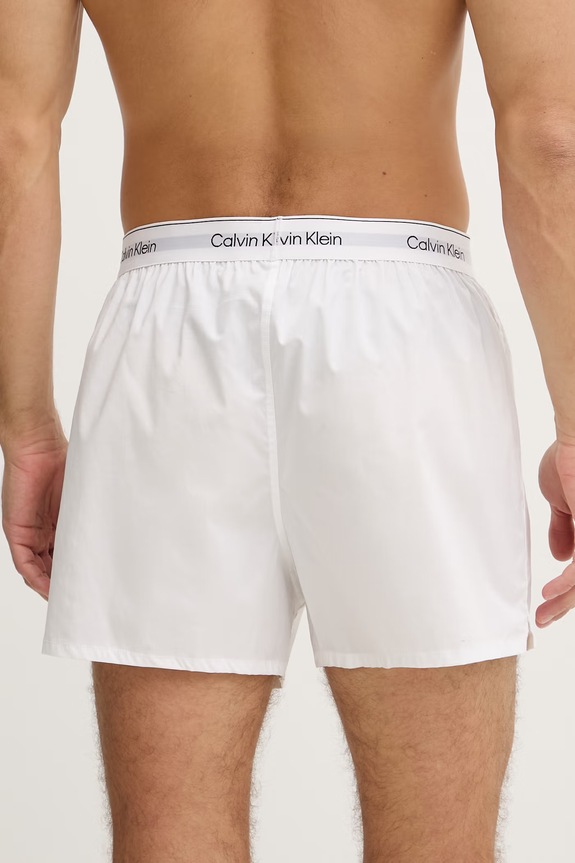 Calvin Klein Underwear ohlapne boksarice moške bombažne z elastanom paket 3 kosov LV00NB4267 bela
