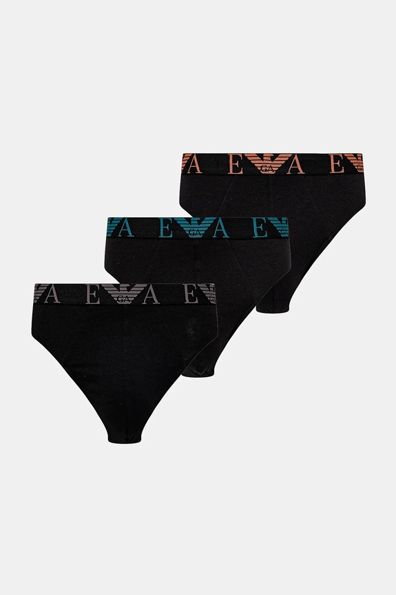 Σλιπ Emporio Armani Underwear 3-pack λεπτό μοτίβο μαύρο EM000258.AF10778
