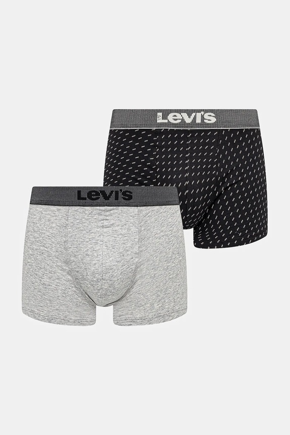Levi's boxer pacco da 2 stampa all-over grigio 37149.1102