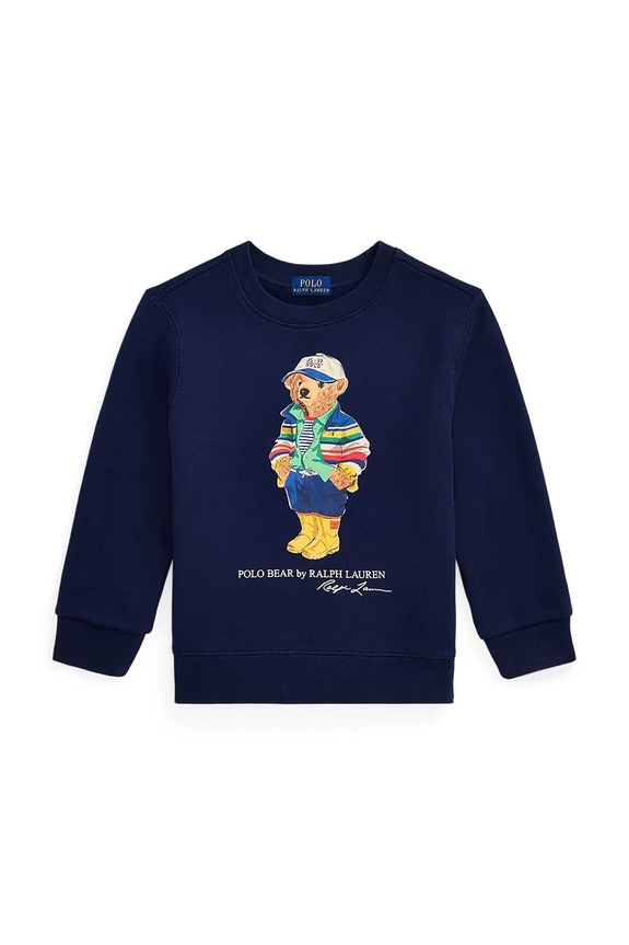 Dětská mikina Polo Ralph Lauren bez kapuce námořnická modř 322975028001