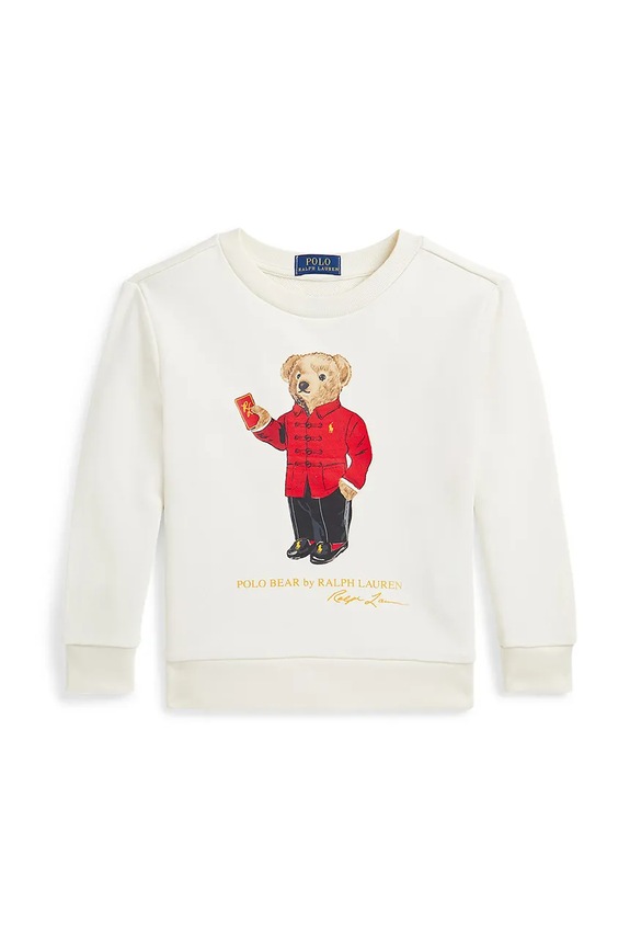 Dječja pamučna dukserica Polo Ralph Lauren 322961412001 bež SS25