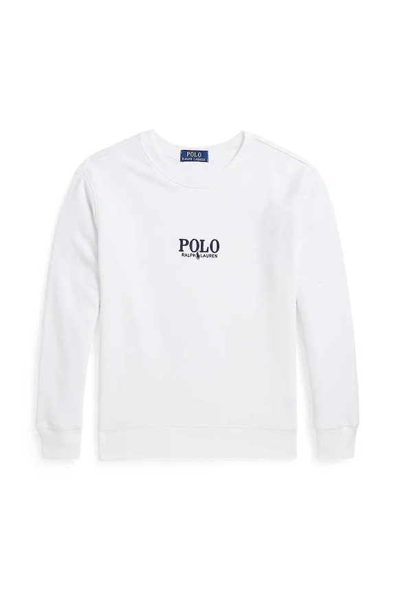 Polo Ralph Lauren hanorac de bumbac pentru copii imprimeu alb 323958154001