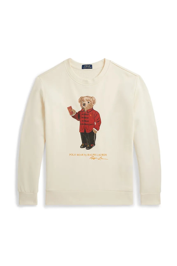 Detská bavlnená mikina Polo Ralph Lauren 323961412001 béžová SS25