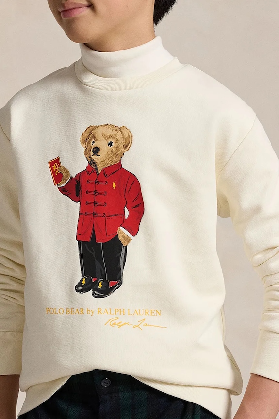 Detská bavlnená mikina Polo Ralph Lauren 323961412001 béžová