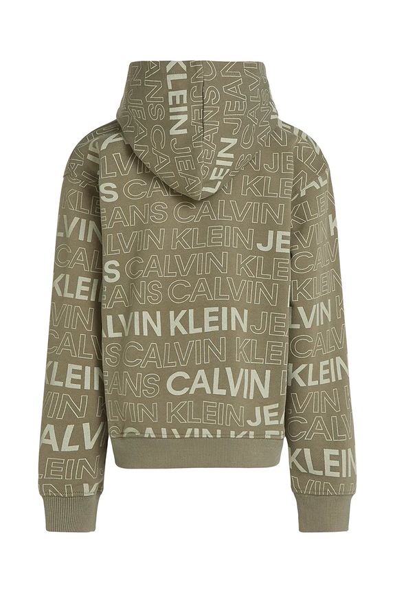Chlapec Detská bavlnená mikina Calvin Klein Jeans 0 IB0IB02381.128.176.PPYA zelená