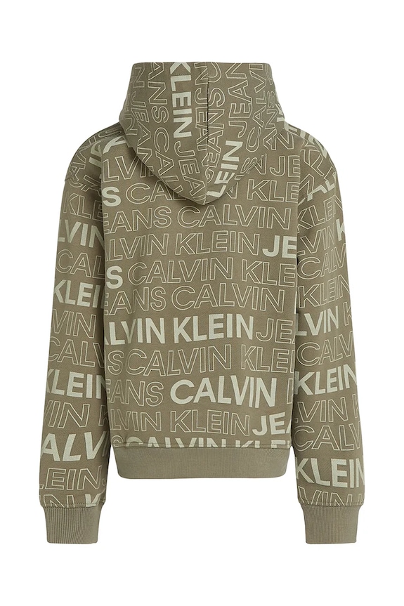 Chlapec Detská bavlnená mikina Calvin Klein Jeans 0 IB0IB02381.128.176.PPYA zelená