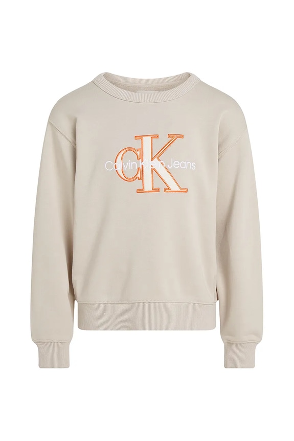 Calvin Klein Jeans bluza dziecięca IB0IB02411.PPYA beżowy SS25