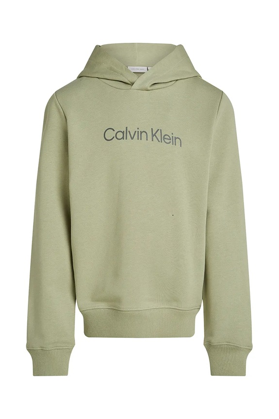 Detská bavlnená mikina Calvin Klein Jeans IU0IU00679.116.PPYA zelená SS25