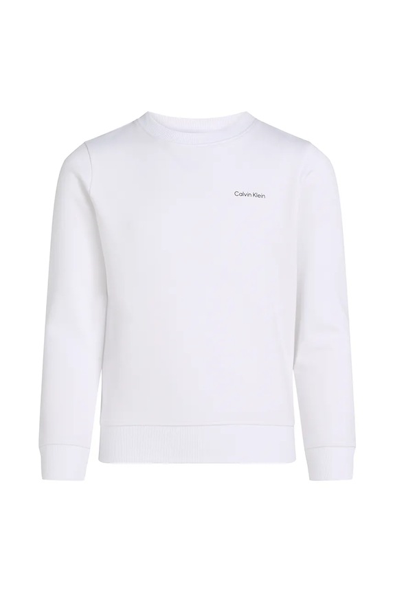 Dječja pamučna dukserica Calvin Klein Jeans IU0IU00686.PPYA bijela SS25