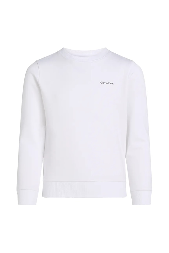 Dječja pamučna dukserica Calvin Klein Jeans IU0IU00686.PPYA bijela SS25