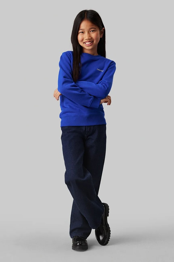 Dětská bavlněná mikina Calvin Klein Jeans IU0IU00686.PPYA modrá SS25