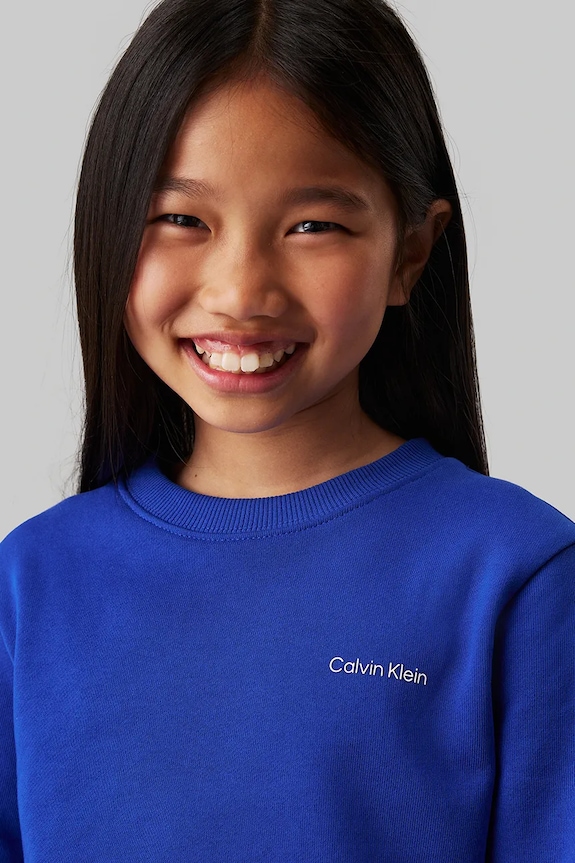Dětská bavlněná mikina Calvin Klein Jeans modrá IU0IU00686.PPYA