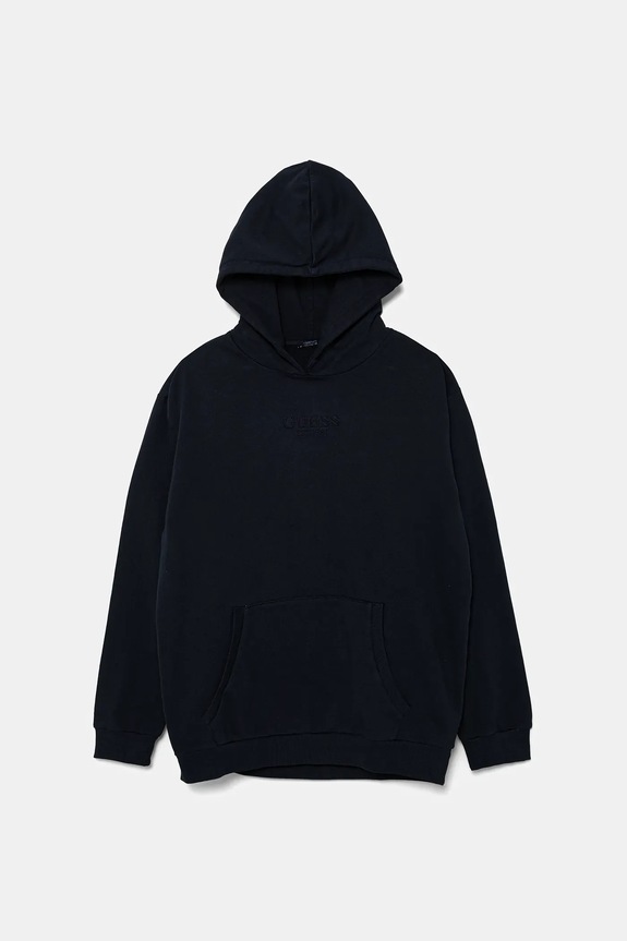 Guess bluza bawełniana dziecięca z kapturem granatowy L5RQ17.KAD74.PPYA