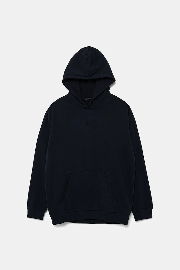 Guess bluza bawełniana dziecięca z kapturem granatowy L5RQ17.KAD74.PPYA