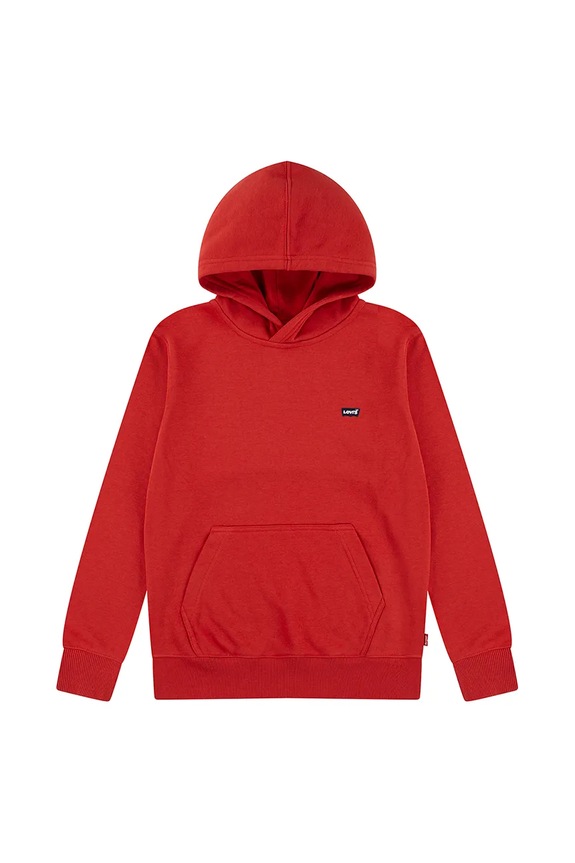 Levi's bluza dziecięca MINI BATWING PULL OVER HOO z kapturem czerwony 8EK422
