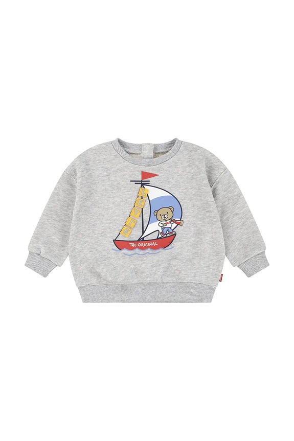 Kojenecká mikina Levi's LEVIS SAILING 3D CREW bez kapuce šedá 6EM320