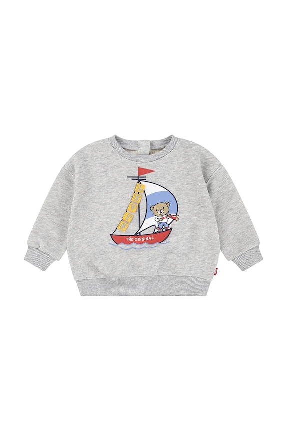 Kojenecká mikina Levi's LEVIS SAILING 3D CREW bez kapuce šedá 6EM320